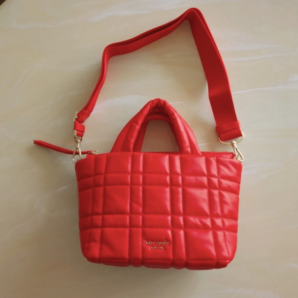Kate Spade Softwhere Quilted Leather Mini Tote - Bright Red